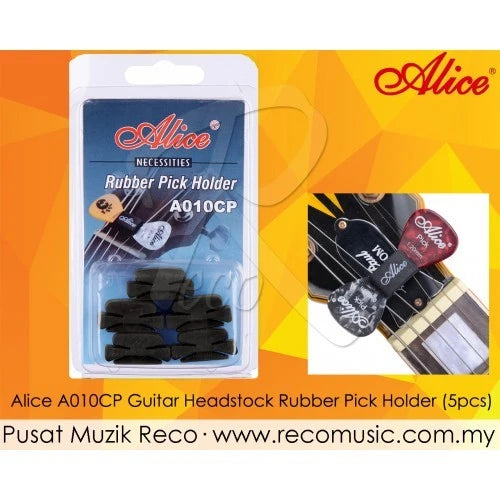 Alice A010CP Guitar Headstock Rubber Pick Holder Set - Reco Music Malaysia
