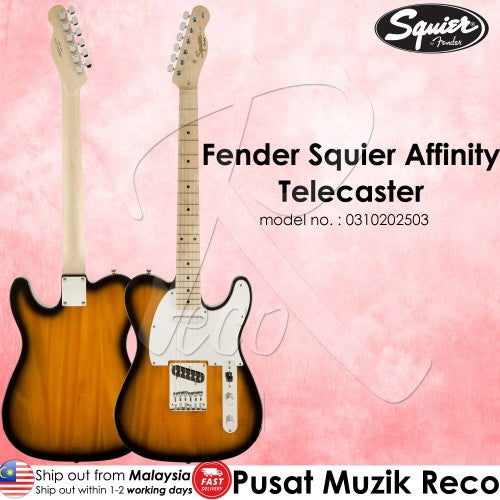 Fender Squier Affinity Telecaster Electric Guitar , 2-Color Sunburst , Maple Fingerboard - Reco Music Malaysia