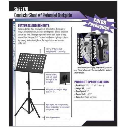 On-Stage Stand SM7212B Pro Conductor Music Stand - Reco Music Malaysia