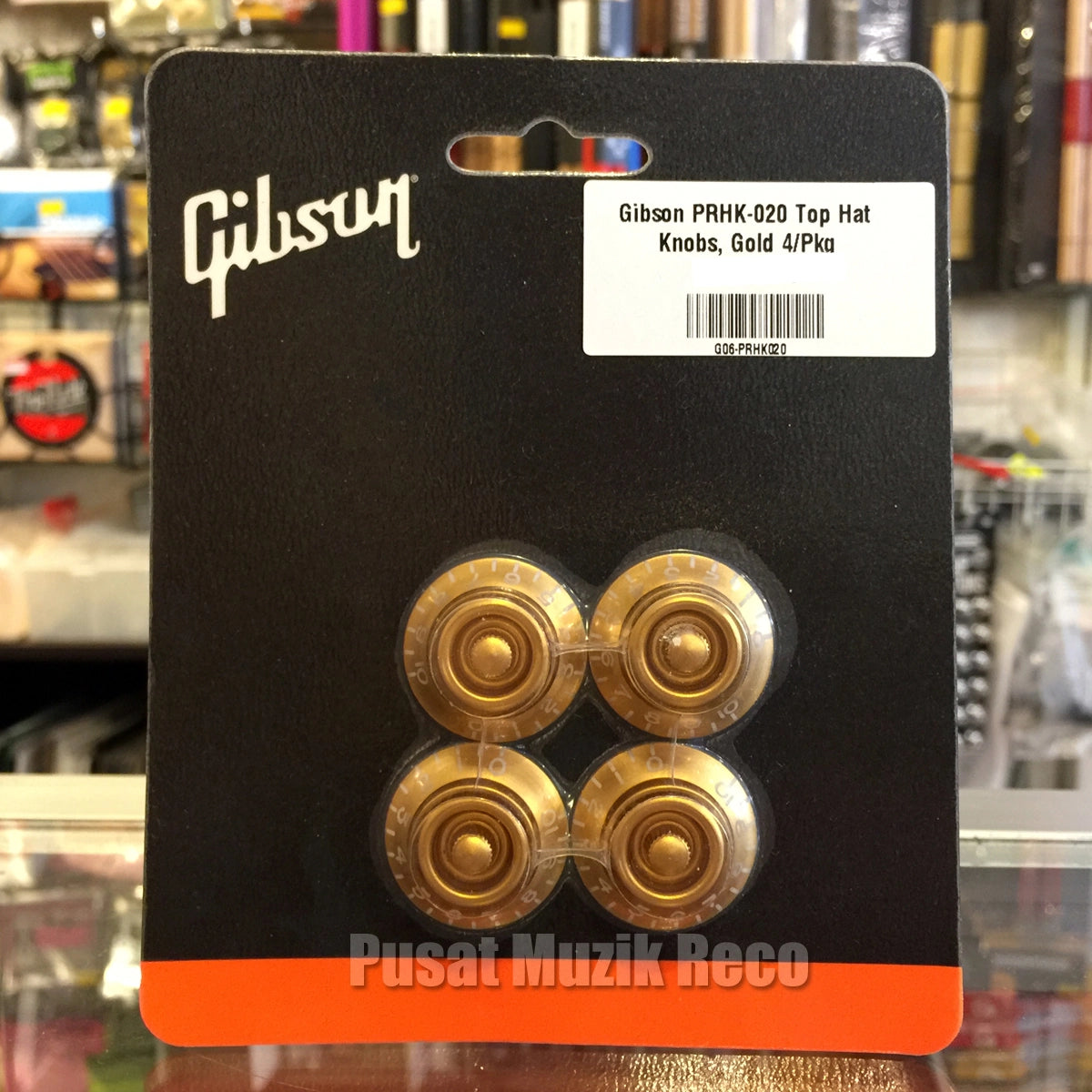 Gibson PRHK-020 Guitar Top Hat Knobs - 4 Pack, Gold - Reco Music Malaysia