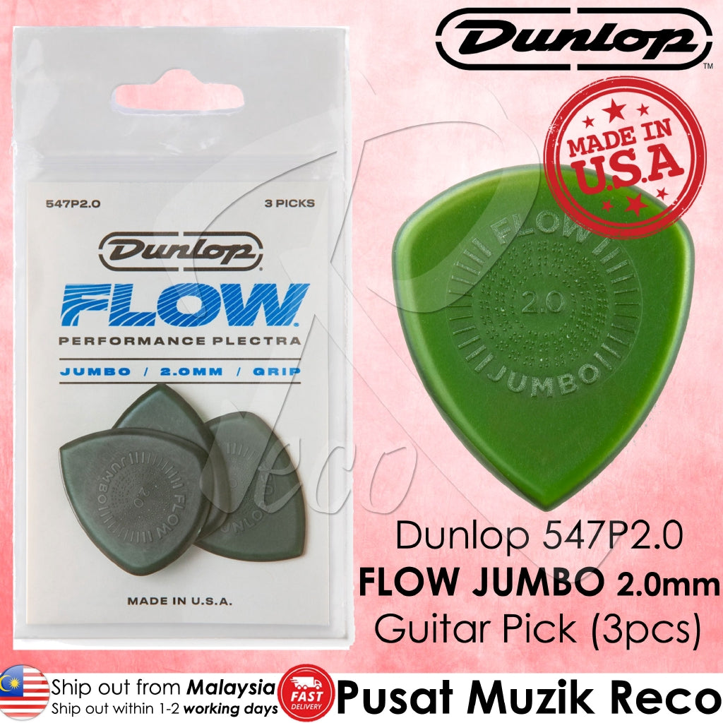 Dunlop 547P2.0 Flow Jumbo Grip Guitar Picks - Reco Music Malaysia