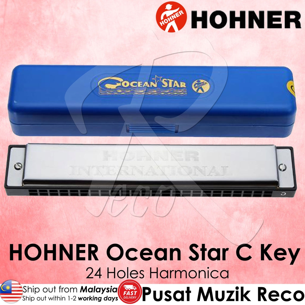 Hohner Ocean Star 48 Harmonica 24 Holes C Key (Side)- Reco Music Malaysia