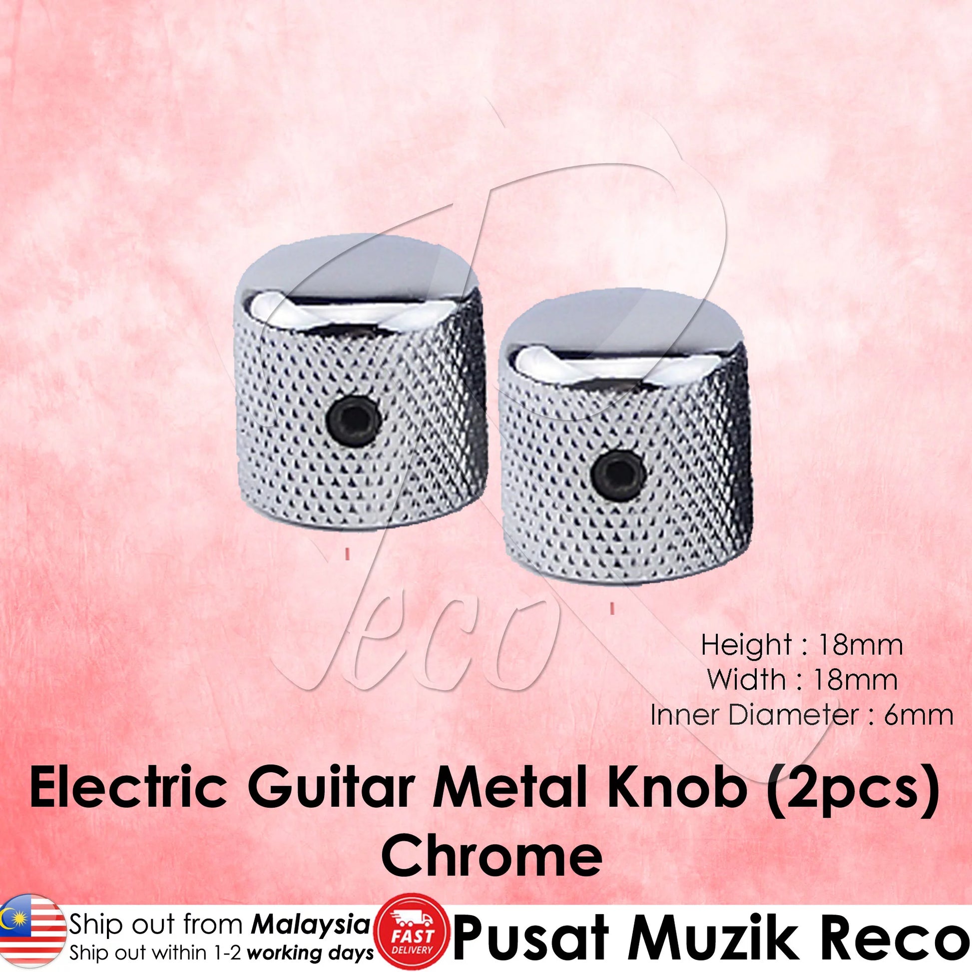 RM High Quality Electric Guitar Metal Knob Volume Tone Control Knob - Reco Music Malaysia