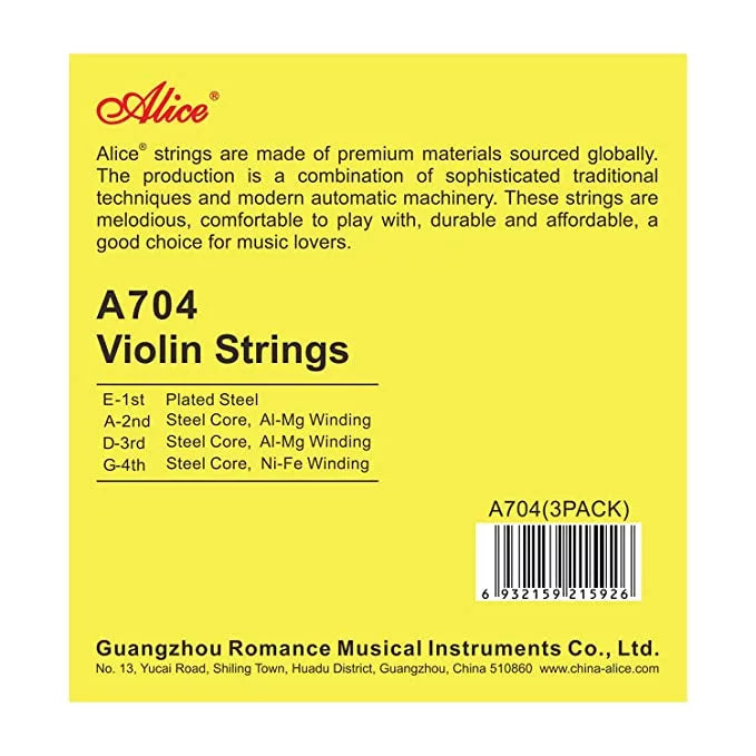 Alice A704 Violin Student String SET | Reco Music Malaysia