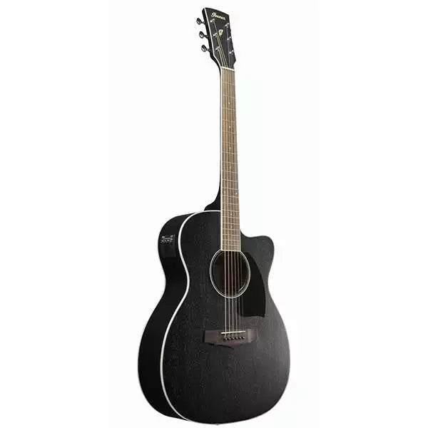 Ibanez PC14MHCE WK Weathered Black Open Pore Slim Body Acoustic-Electric Guitar - Reco Music Malaysia