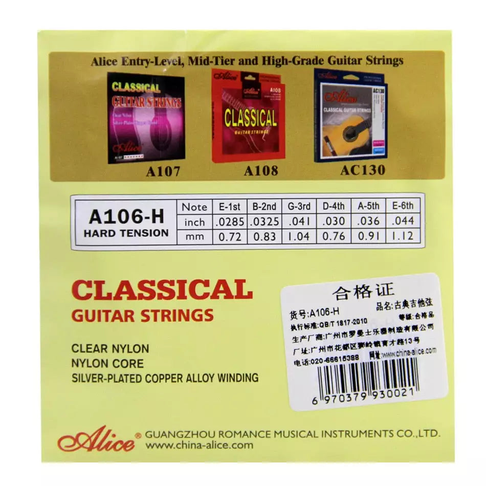 Alice A106 Clear Nylon Classical Guitar String Set - Reco Music Malaysia