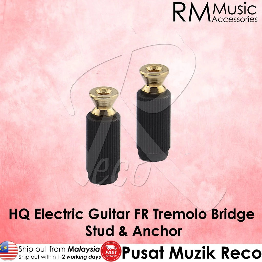 RM GF1125-GD 2 Pieces Electric Guitar Tremolo System Bridge Studs Adjustable Gold - Reco Music Malaysia