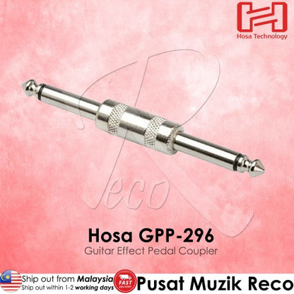 Hosa GPP-296 1/4"TS Male To 1/4" TS Male Guitar Effect Pedal Coupler | Reco Music Malaysia