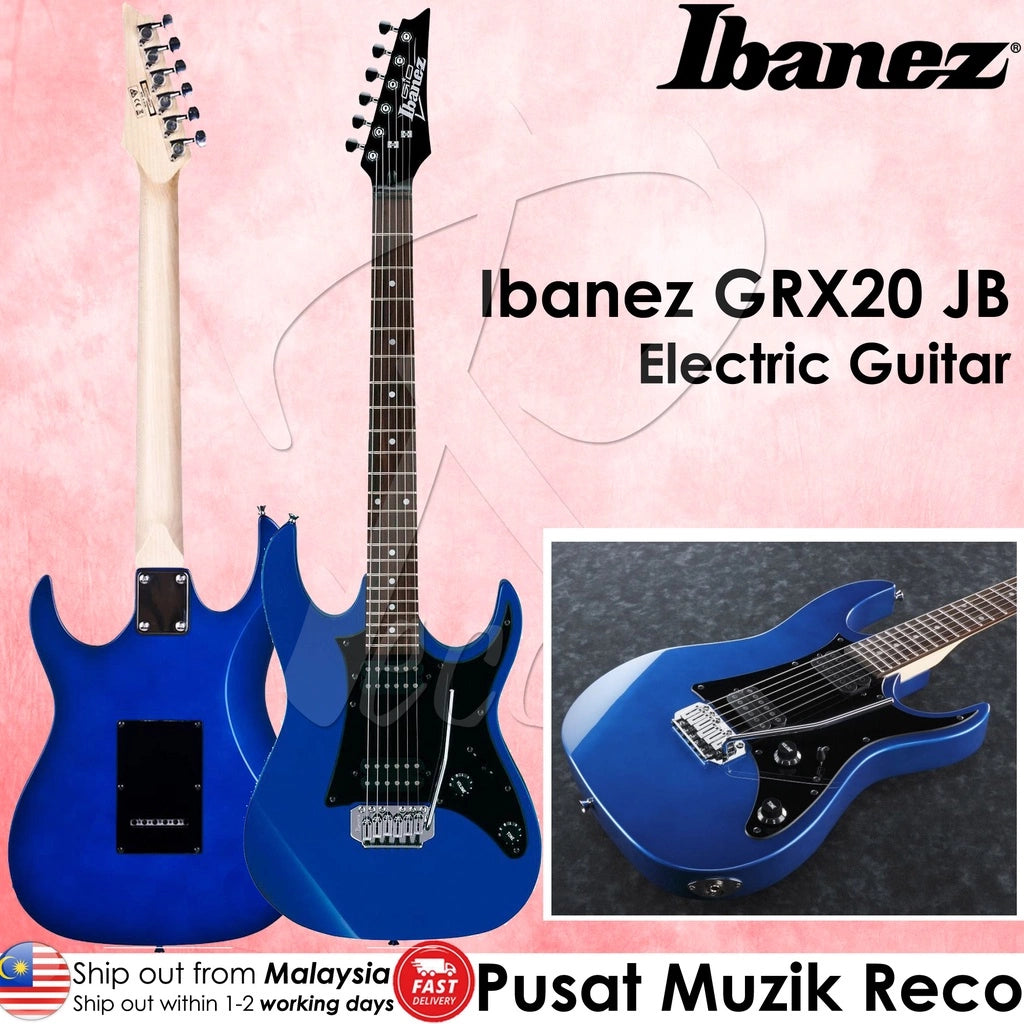 Ibanez GIO GRX20 JB Jewel Blue Solid Poplar Body HH Pickup Electric Guitar - Reco Music Malaysia