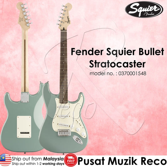 Fender Squier 0370001548 Bullet Stratocaster Electric Guitar with Tremolo - Sonic Grey - Reco Music Malaysia