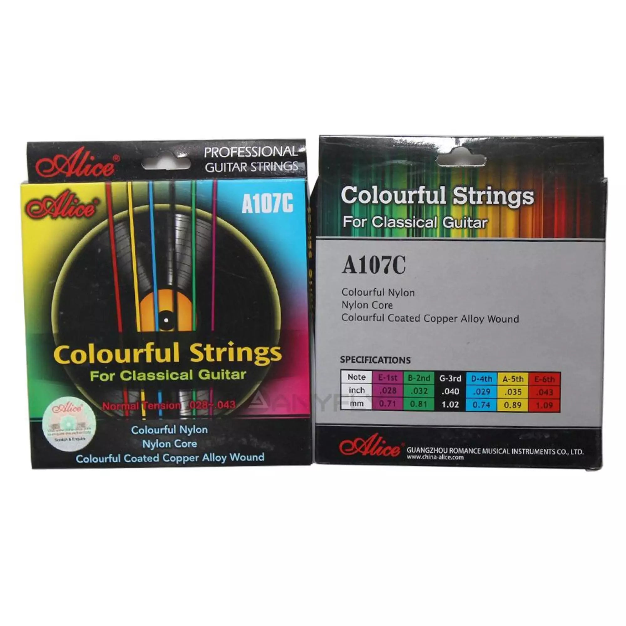 Alice A107C Colorful Nylon Classical Guitar String Set - Reco Music Malaysia