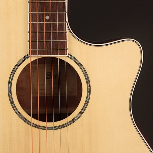 Guitare Électro-Acoustique Gaucher Cort Grand Regal GA-MEDX - Table Épicéa, Fond Acajou - Préampli Fishman Intégré