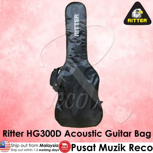 Ritter HG300D Dreadnaught Acoustic Guitar Bag, Black - Reco Music Malaysia