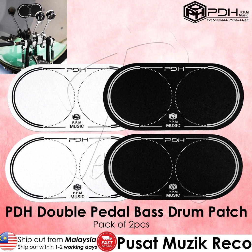 PDH B002/BK BLACK Double Bass Drum Pedal Pedal Pad Kick Pad Patch Head Protection - Reco Music Malaysia