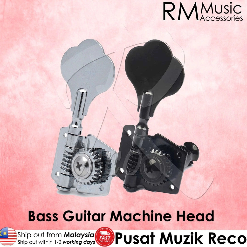RM F-Type Bass Guitar SINGLE Machine Head Tuning Peg Black / Chrome - Reco Music Malaysia