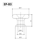 Gotoh EP-B3 CK Large / Oversized Guitar Strap Buttons Pin Set of 2 (Cosmo Black) - Reco Music Malaysia