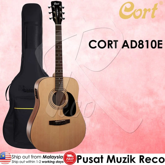 Cort AD810E NS Semi-Acoustic Guitar - Natural Satin | Reco Music Malaysia