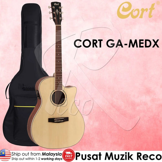 Cort GA-MEDX Semi Acoustic Guitar With Bag | Reco Music Malaysia
