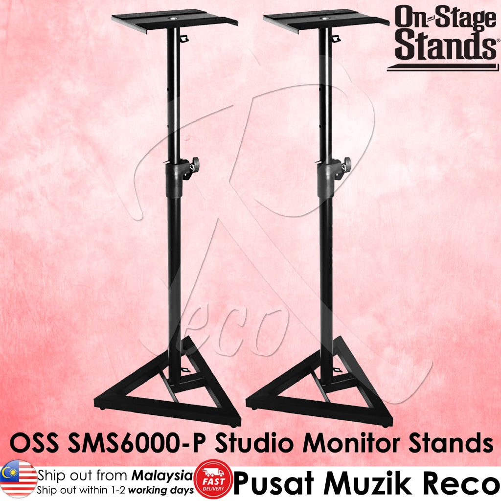 On-Stage Stands SMS6000-P Studio Monitor Stands - Reco Music Malaysia