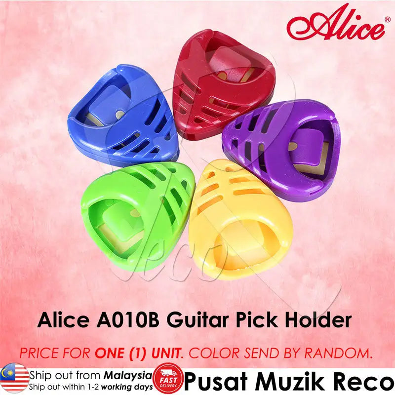 Alice A010B Multi Color Plastic Heart Shaped Guitar Pick Holder Reco
