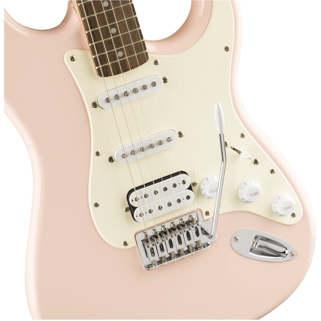 Fender Squier 0370005556 Shell Pink Bullet Stratocaster HSS Electric Guitar With Tremolo - Reco Music Malaysia