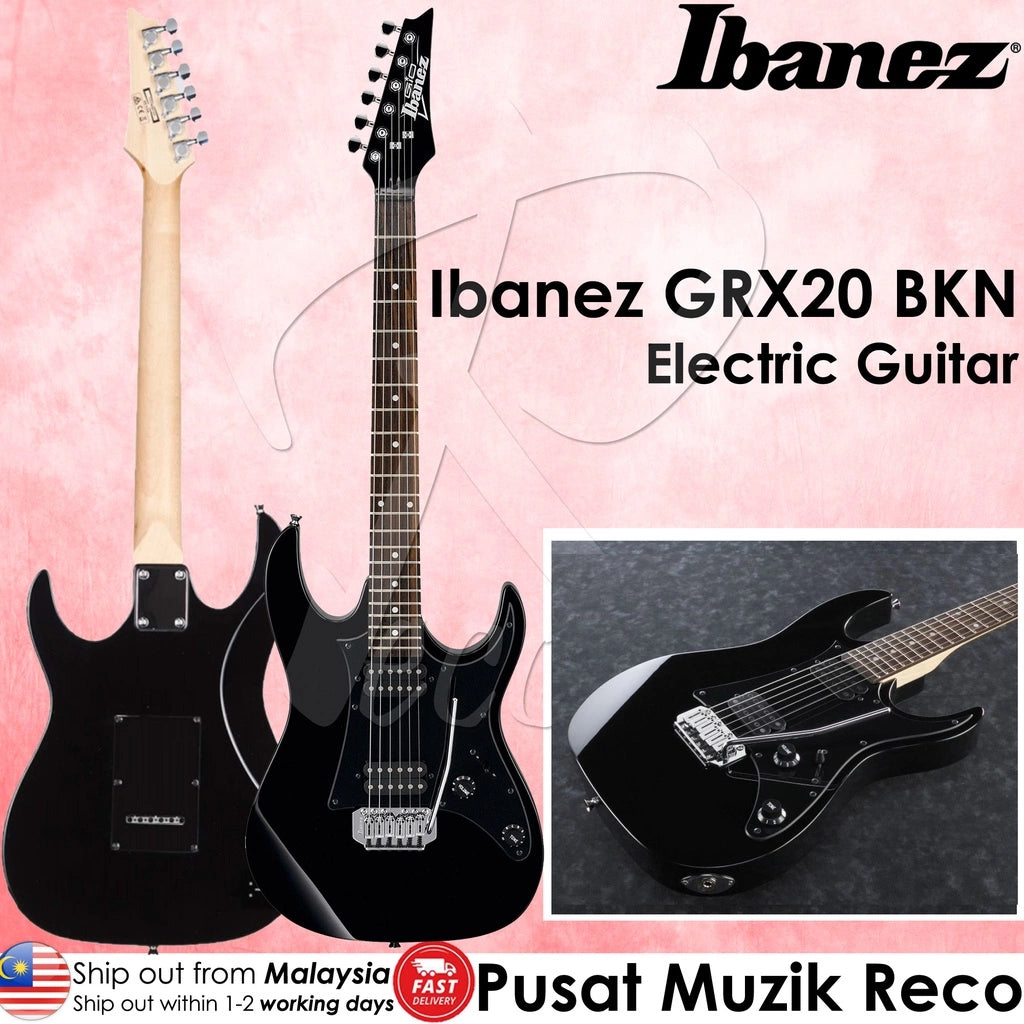 Ibanez GIO GRX20EXB-BKN Black Night Electric Guitar - Reco Music Malaysia