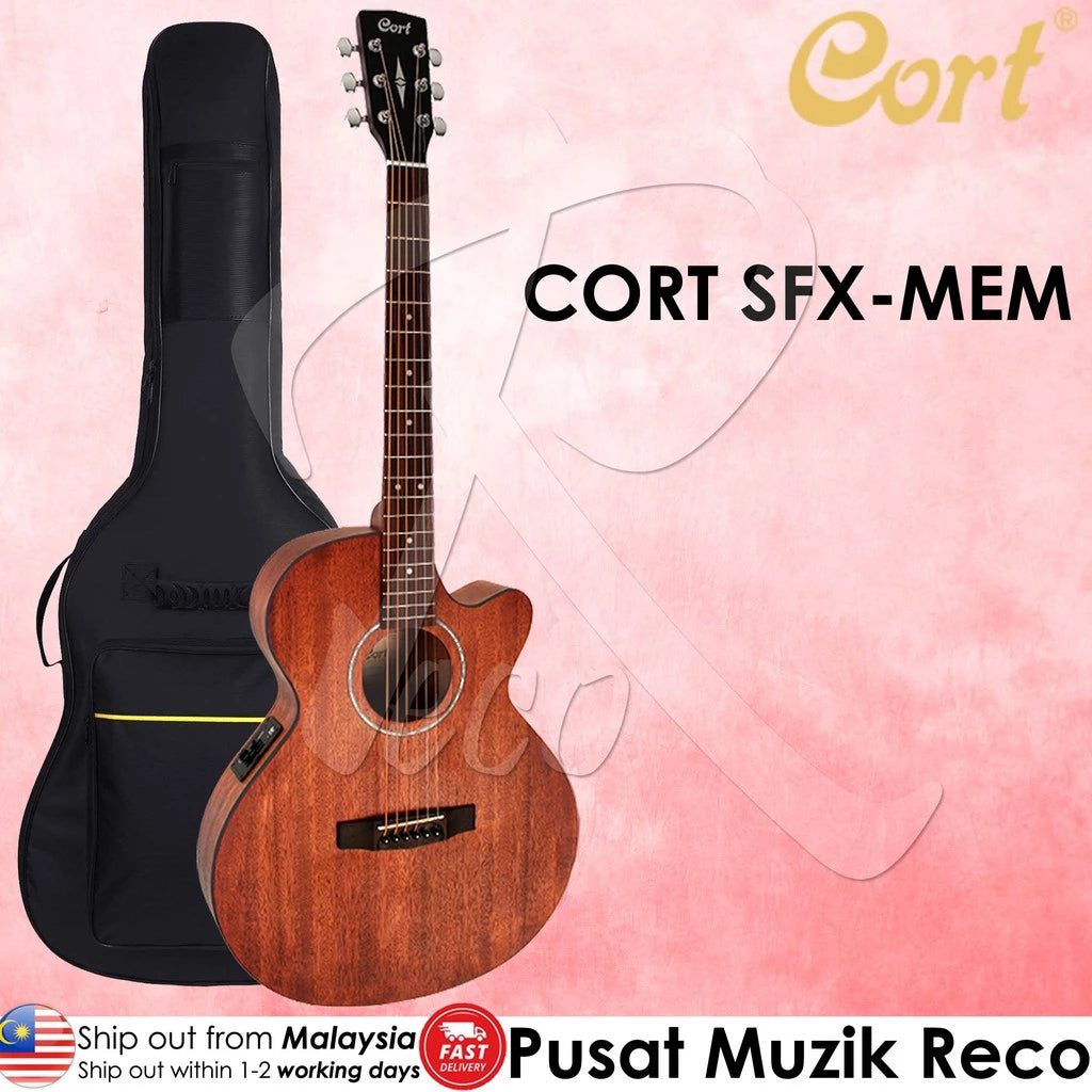 Cort SFX-MEM Slim Body All Mahogany Acoustic Electric Guitar - Reco Music Malaysia