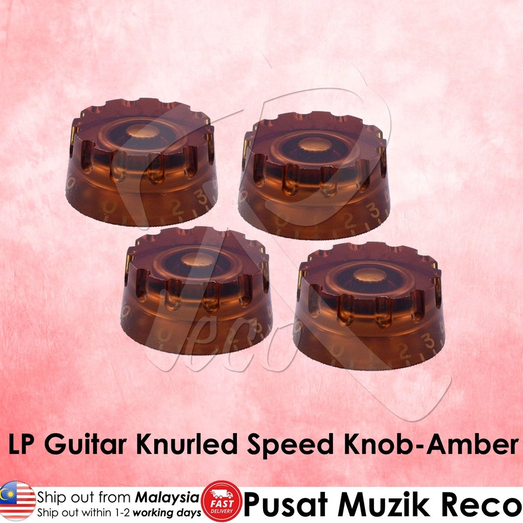 RM GF1368 AM LP Electric Guitar Knurled Speed Knob, Amber ( Set Of 4 ) - Reco Music Malaysia