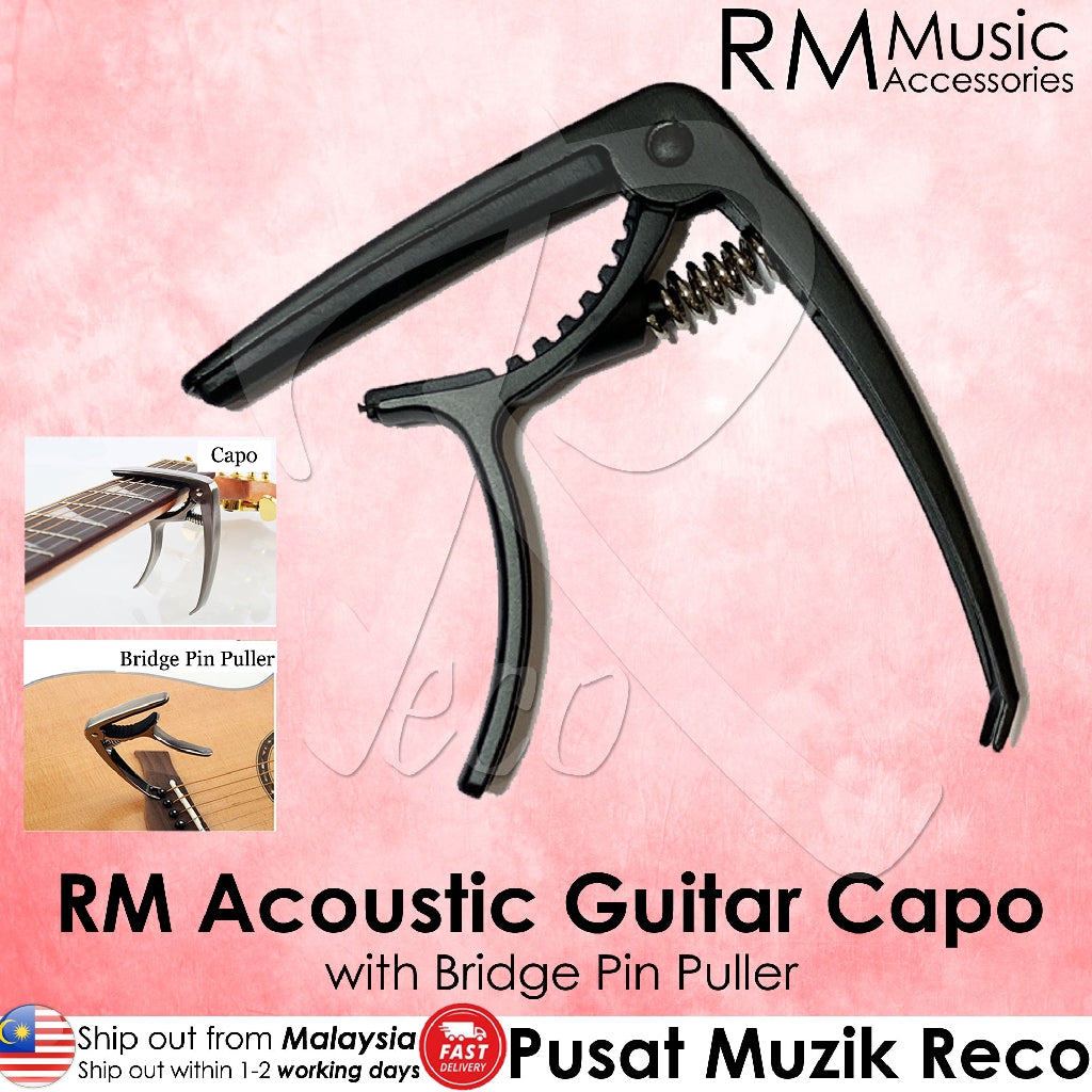 RM GC50 Alloy Guitar Capo with Bridge Pin Puller - Reco Music Malaysia