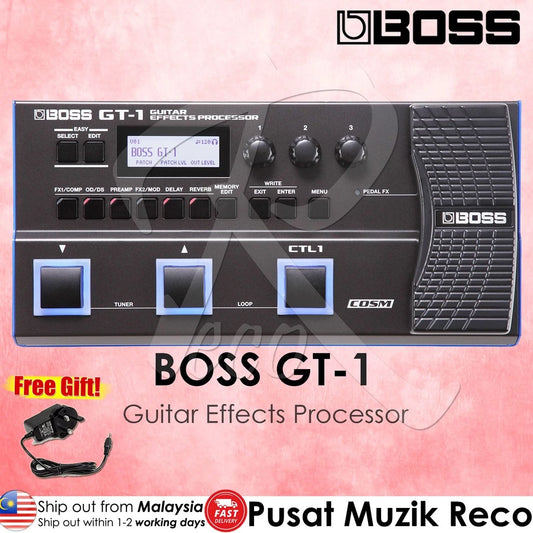 Boss GT-1 Guitar Multi Effects Pedal Processor - Reco Music Malaysia