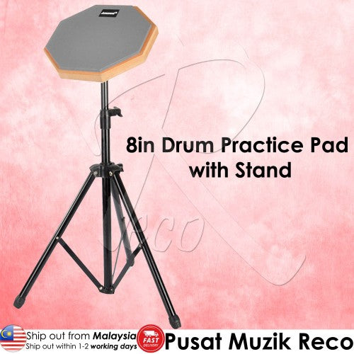 RM RPPS8 8 Inch Drum Practice Pad with Stand - Reco Music Malaysia
