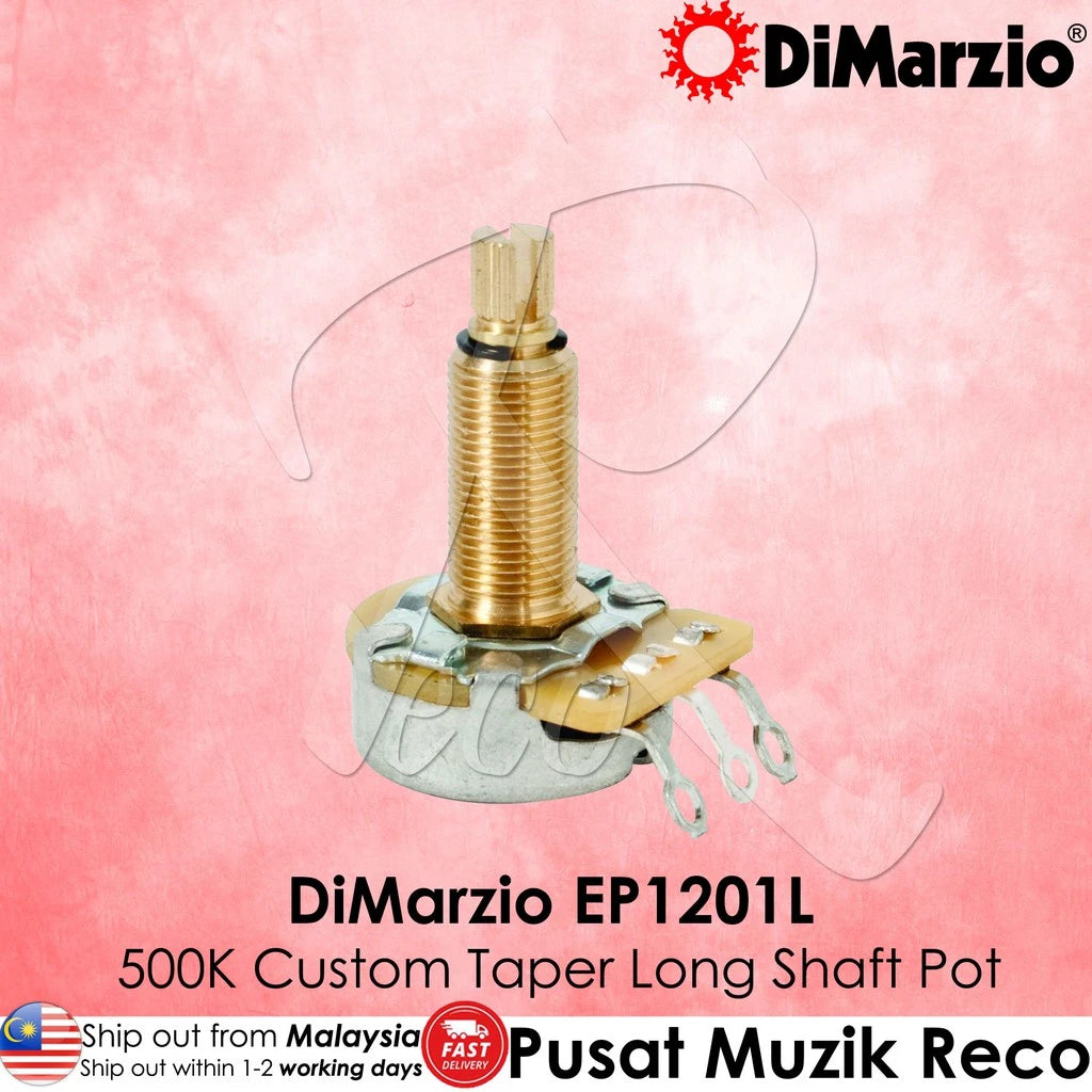 DiMarzio EP1201L 500K Guitar Custom Taper Long Split Shaft Potentionmeter | Reco Music Malaysia