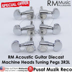 RM GF0788-CR Diecast 3R3L WB CHROME Acoustic Guitar Machine Head SET Tuning Peg Tuner - Reco Music Malaysia