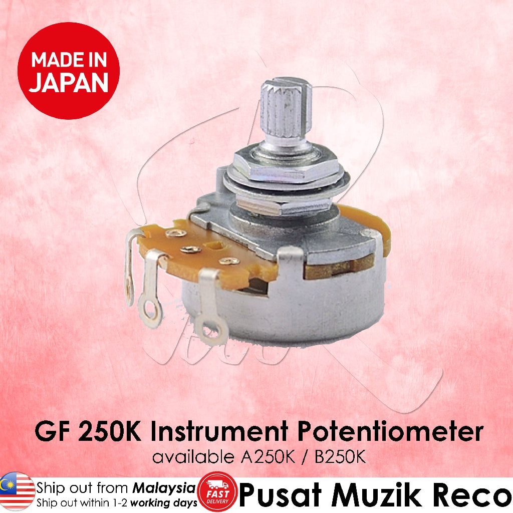 Gotoh GF250K A250K B250K Audio Linear Guitar Tone Volume 250K Pot Pots Potentiometer - Made in Japan - Reco Music Malaysia