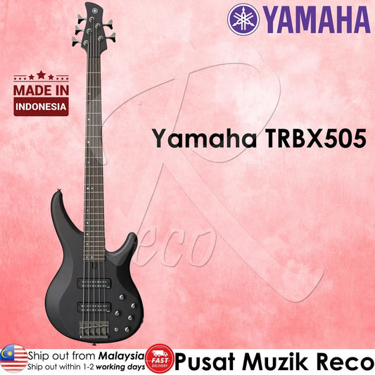 Yamaha TRBX505 TBL 5 String Premium Electric Bass Guitar Translucent Black(Neck) | Reco Music Malaysia