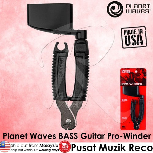 D'Addario Planet Waves DP0002B BASS Pro Winder Guitar String Winder with Cutter - Reco Music Malaysia