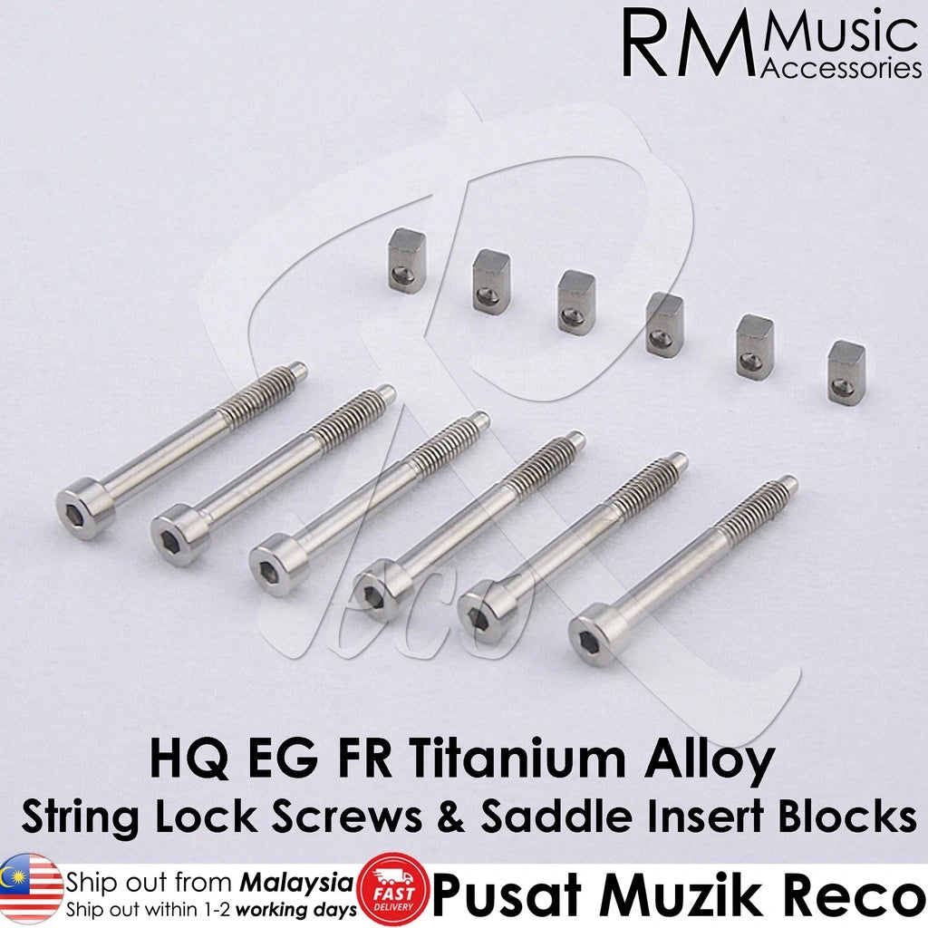 RM HIGH QUALITY Titanium Floyd Rose Double Locking Guitar String Lock Screws & Saddle Insert Blocks - Reco Music Malaysia