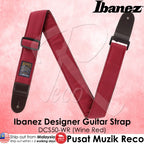 Ibanez DCS50-WR Wine Red Designer Collection Guitar Strap - Reco Music Malaysia