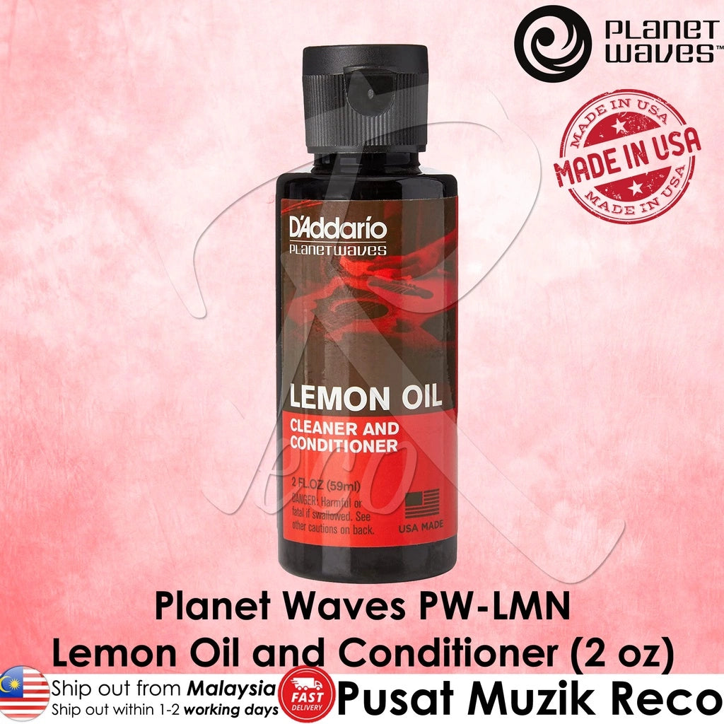 D'addario Planet Waves PW-LMN Guitar Fingerboard Lemon Oil Cleaner and Conditioner (2 oz) - Reco Music Malaysia