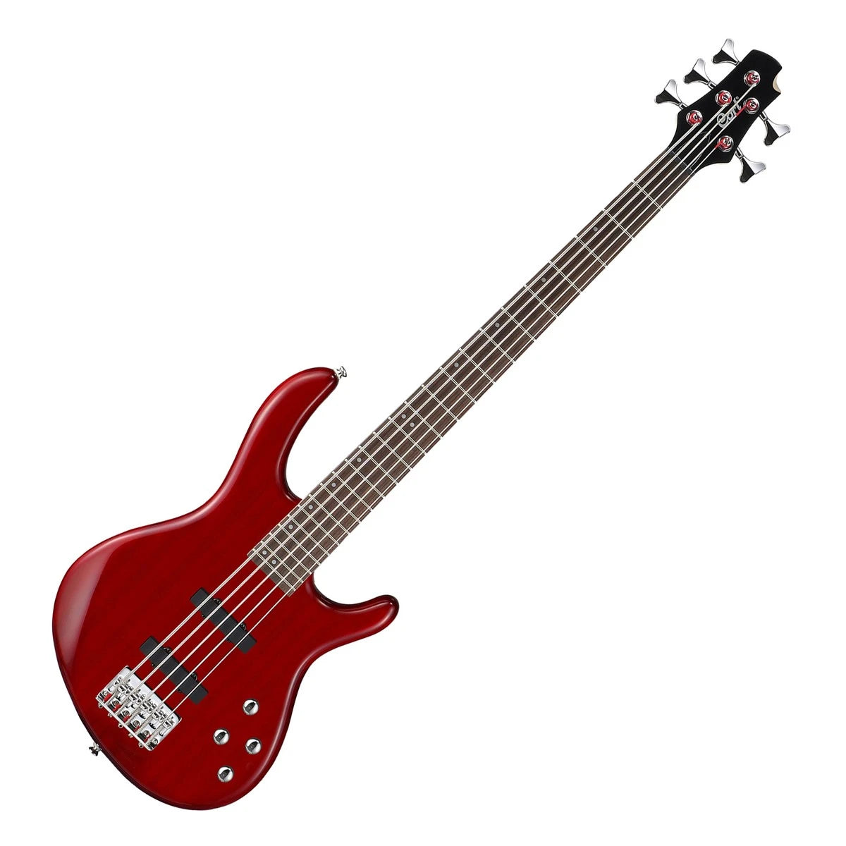 Cort ActionV+ Action V Plus TR Transparent Red 5 String Bass Guitar with Bag - Reco Music Malaysia