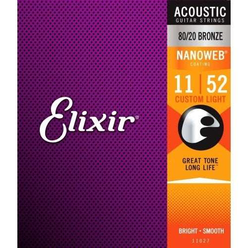 Elixir 11027 Nanoweb 80/20 Bronze Acoustic Guitar String | Reco Music Malaysia