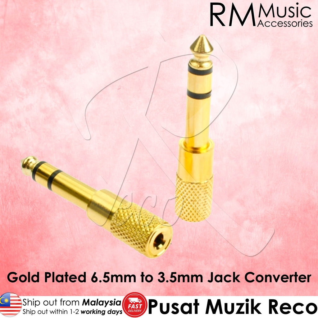 RM RJBB Gold Plated 6.5mm to 3.5mm Audio Jack Converter - Reco Music Malaysia