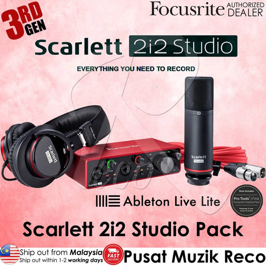 Focusrite Scarlett 2i2 Studio 3rd Gen USB Audio Interface Recording Bundle | Reco Music Malaysia
