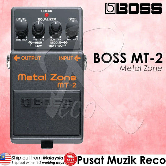 Boss MT-2 Metal Zone Distortion Guitar Pedal | Reco Music Malaysia