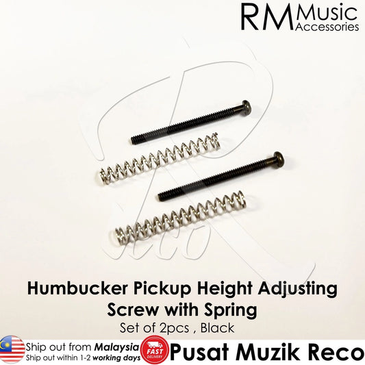 【2pcs】RM GF0348-BK Black Electric Guitar Humbucker Pickups Height Adjusting Screws with Spring - Reco Music Malaysia