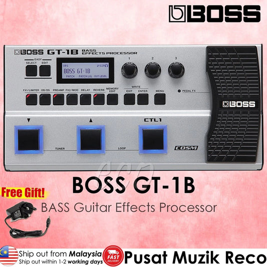 Boss GT-1B Bass Guitar Multi Effects Pedal Processor - Reco Music Malaysia