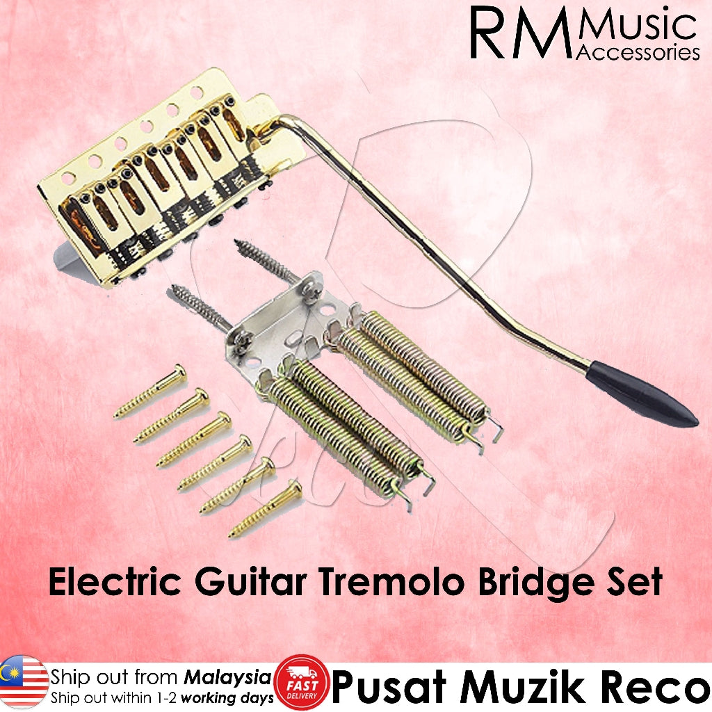 RM GF-0870 Electric Guitar Tremolo Bridge System Set Gold - Reco Music Malaysia