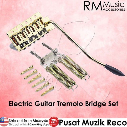 RM GF-0870 Electric Guitar Tremolo Bridge System Set Gold - Reco Music Malaysia