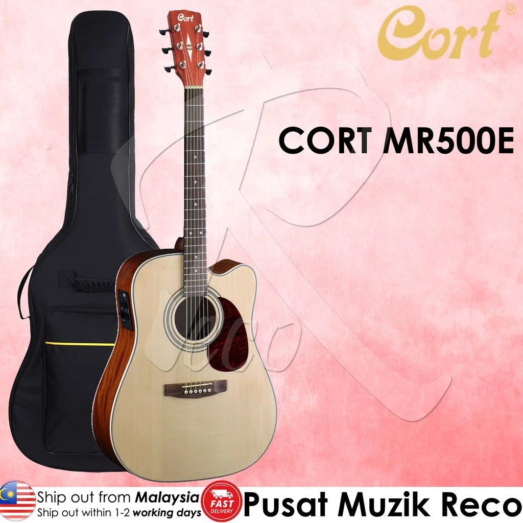 Cort MR500E Solid Top Semi Acoustic Guitar With Bag | Reco Music Malaysia