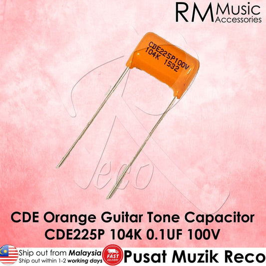 CDE Sprague CDE225P 104K 0.1UF 100V Guitar Orange Drop Capacitor Tone Caps - Reco Music Malaysia